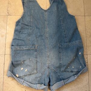 Free People Blue Denim Romper